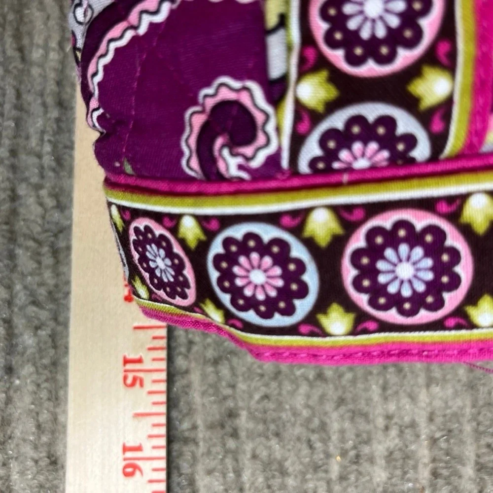Vera Bradley Plum Crazy Quilted Cotton Tote Bag Purple Pink Paisley Shoulder Bag